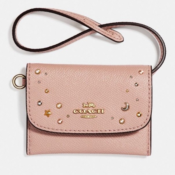 Coach Handbags - Coach card pouch wristlet with celestial studs
